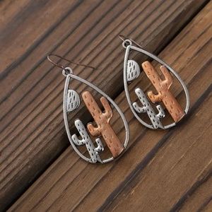 Metal Cactus Earrings